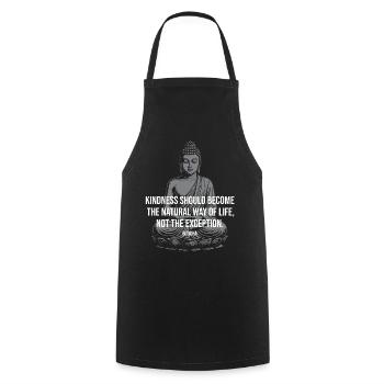 La bonté du Bouddha : Vie naturelle - Tablier de cuisine - noir - Devant - AI Model Male 185 dark (185cm)