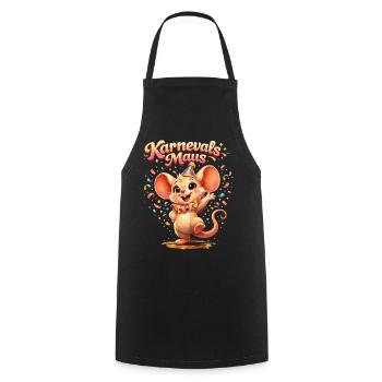 Karnevalsmaus Kostüm – Karneval Outfit Köln - Kochschürze - Schwarz - Vorne - AI Model Male 185 dark (185cm)