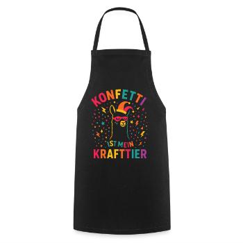Confettis de carnaval en alpaga avec bonnet de fou - Tablier de cuisine - noir - Devant - AI Model Male 185 dark (185cm)