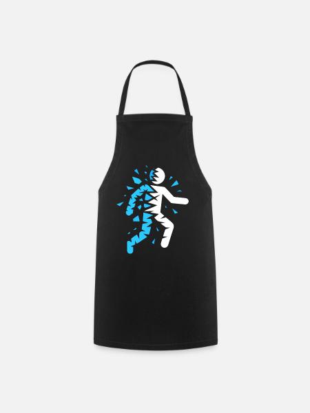 Blue exploded silhouette - Cooking Apron - black