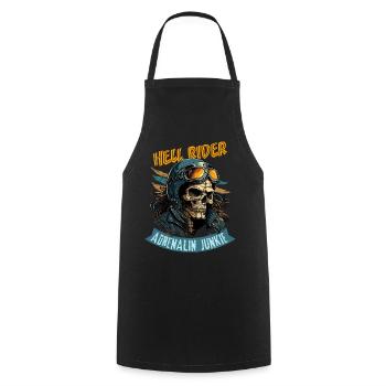 Hell Rider - Adrenalin Junkie - Kochschürze - Schwarz - Vorne - AI Model Male 185 dark (185cm)