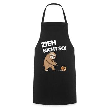 Don't pull so sloth with snail - Cooking Apron - black - Front - AI Model Male 185 dark (185cm)