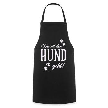 Dog and walking style - Cooking Apron - black - Front - AI Model Male 185 dark (185cm)