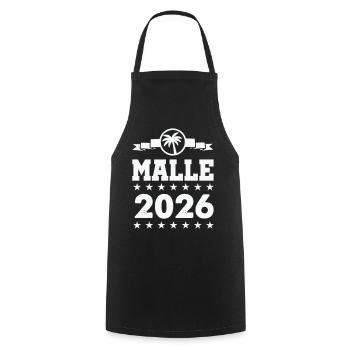 Mallorca 2026 Palmen  - Kochschürze - Schwarz - Vorne - AI Model Male 185 dark (185cm)