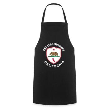 Endloser Sommer Kalifornischer Schild - Kochschürze - Schwarz - Vorne - AI Model Male 185 dark (185cm)