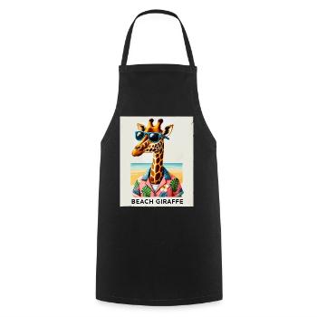 Beach Giraffe with Sunglasses - Cooking Apron - black - Front - AI Model Male 185 dark (185cm)