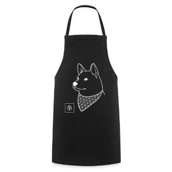 SHIBA Shiba - Japanese Asanoha Bandana Pup - Cooking Apron - black - Front - AI Model Male 185 dark (185cm)