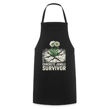 Survivant de la jungle de béton - Tablier de cuisine - noir - Devant - AI Model Male 185 dark (185cm)
