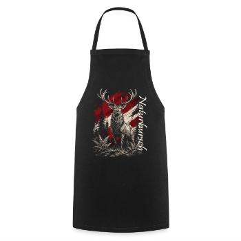 Deer in the Forest – Rustic Illustration - Cooking Apron - black - Front - AI Model Male 185 dark (185cm)
