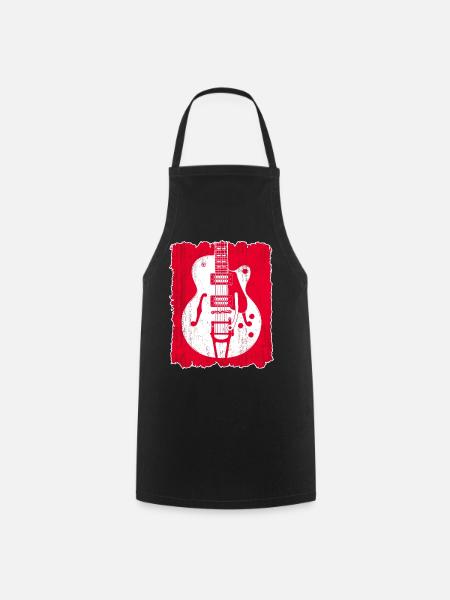 Graffiti-Gitarren-Silhouette - Kochschürze - Schwarz
