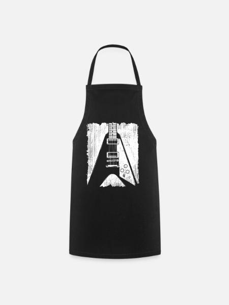 Graffiti Guitar Silhouette - Cooking Apron - black