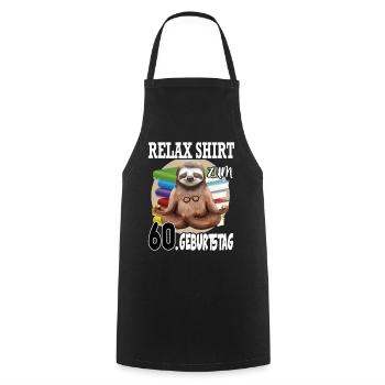 Relax Faultier Geburtstag 60 Jahre Sloth Lustig - Kochschürze - Schwarz - Vorne - AI Model Male 185 dark (185cm)