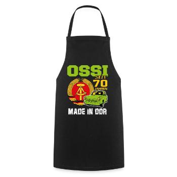 Geburtstag DDR Ossi Ost Produkt 70 Jahre - Kochschürze - Schwarz - Vorne - AI Model Male 185 dark (185cm)