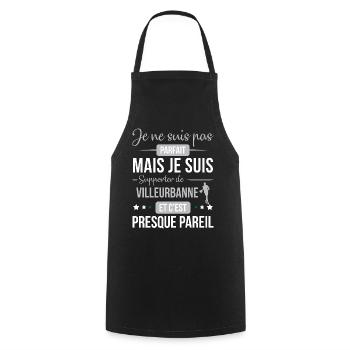 Je Ne Suis Pas Parfait Mais Je Suis Supporter D... - Tablier de cuisine - noir - Devant - AI Model Male 185 dark (185cm)