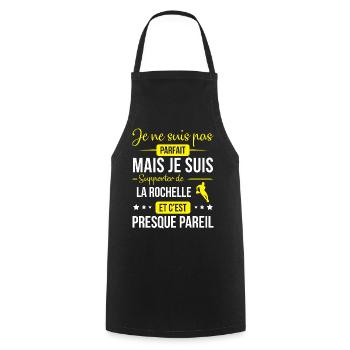 Je Ne Suis Pas Parfait Mais Je Suis Supporter D... - Tablier de cuisine - noir - Devant - AI Model Male 185 dark (185cm)
