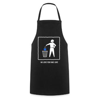 No Love For Fake Love - Cooking Apron - black - Front - AI Model Male 185 dark (185cm)