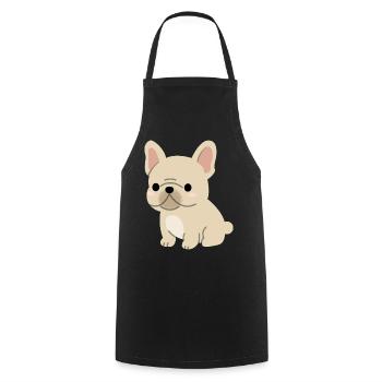 Charming French Bulldog Illustration - Cooking Apron - black - Front - AI Model Male 185 dark (185cm)