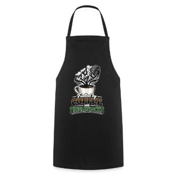 Fuelled by Coffee & Singletracks MTB Coffee Mug - Cooking Apron - black - Front - AI Model Male 185 dark (185cm)