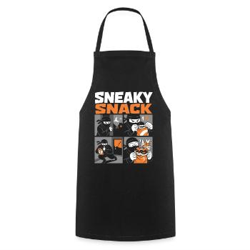 Sneaky Snack – Ninja auf geheimer Snack-Mission - Kochschürze - Schwarz - Vorne - AI Model Male 185 dark (185cm)