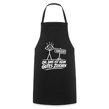 Schlechtes Zeichen Humor – Spruch Lustig Fun  - Kochschürze - Schwarz - Vorne - AI Model Male 185 dark (185cm)