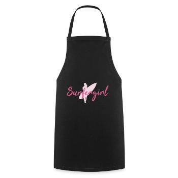 Surfergirl - Kochschürze - Schwarz - Vorne - AI Model Male 185 dark (185cm)