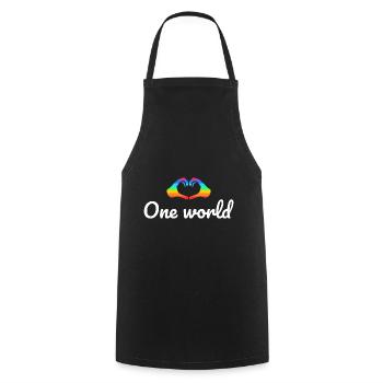 one world - Kochschürze - Schwarz - Vorne - AI Model Male 185 dark (185cm)