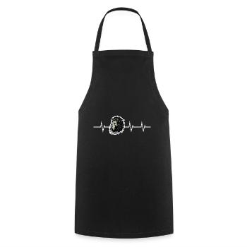 Battement de cœur d’un lion - Tablier de cuisine - noir - Devant - AI Model Male 185 dark (185cm)