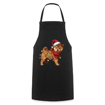 Mignon Shiba Inu Chien Père Noël Lover Cadeaux de Noël - Tablier de cuisine - noir - Devant - AI Model Male 185 dark (185cm)