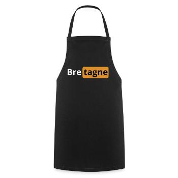 Bretagne | cadeau beauf breton | logo porno - Tablier de cuisine - noir - Devant - AI Model Male 185 dark (185cm)