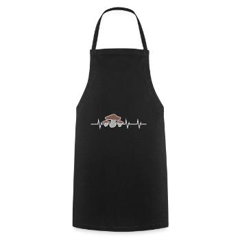 Heartbeat Mushroom - Kochschürze - Schwarz - Vorne - AI Model Male 185 dark (185cm)