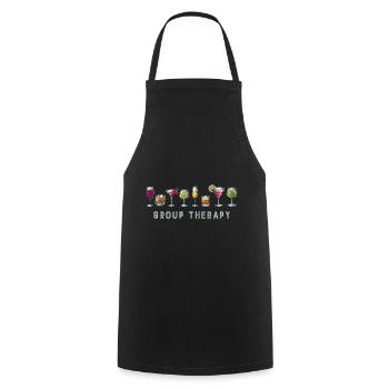 Cocktail Thérapie Barman Femmes Buveuse - Tablier de cuisine - noir - Devant - AI Model Male 185 dark (185cm)