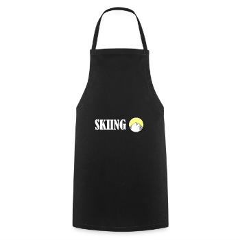 Skiers - Winter Holidays - Pistensau - Ski Instructors - - Cooking Apron - black - Front - AI Model Male 185 dark (185cm)