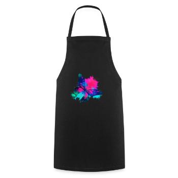 Butterfly Pink colorful - Cooking Apron - black - Front - AI Model Male 185 dark (185cm)