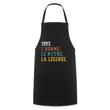 1993 l'homme le mythe la légende anniversaire - Tablier de cuisine - noir - Devant - AI Model Male 185 dark (185cm)