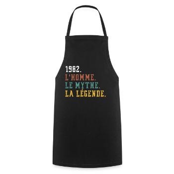 1982 l'homme le mythe la légende anniversaire - Tablier de cuisine - noir - Devant - AI Model Male 185 dark (185cm)