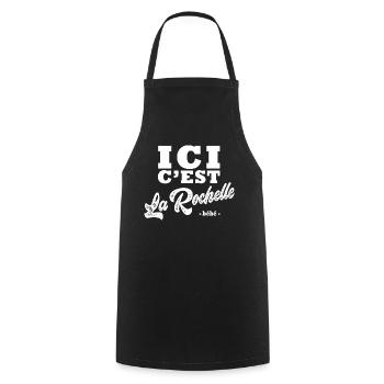 La rochelle Humour Rochelais - Tablier de cuisine - noir - Devant - AI Model Male 185 dark (185cm)