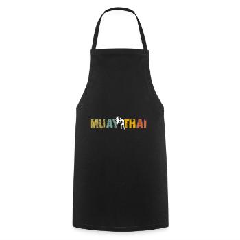 Muay Thaï - Tablier de cuisine - noir - Devant - AI Model Male 185 dark (185cm)