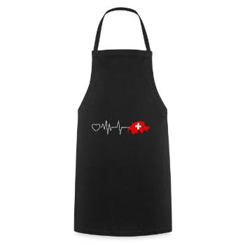 T-shirt Idée cadeau Suisse du 1er août - Tablier de cuisine - noir - Devant - AI Model Male 185 dark (185cm)