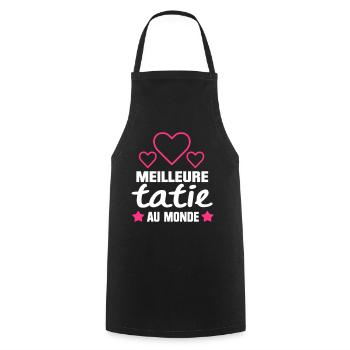 MEILLEURE tatie,citation,cadeau pour tata - Tablier de cuisine - noir - Devant - AI Model Male 185 dark (185cm)