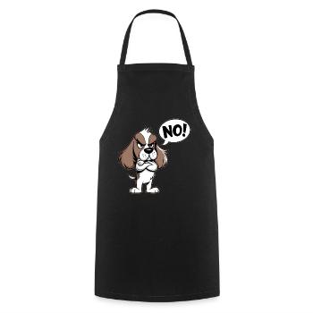 Cocker Spaniel saying "No! - Cooking Apron - black - Front - AI Model Male 185 dark (185cm)