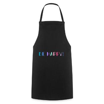 Be Happy Rainbow - Cooking Apron - black - Front - AI Model Male 185 dark (185cm)