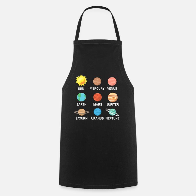 Planètes du système solaire science de l'espace - Tablier de cuisine - noir
