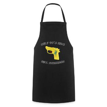 90er Jahre 90s Wasserpistole Kindheit Spruch Retro - Kochschürze - Schwarz - Vorne - AI Model Male 185 dark (185cm)