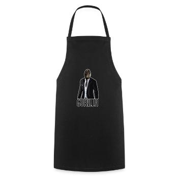 Gorilla Affe Affen Anzug Gentleman Tier - Kochschürze - Schwarz - Vorne - AI Model Male 185 dark (185cm)