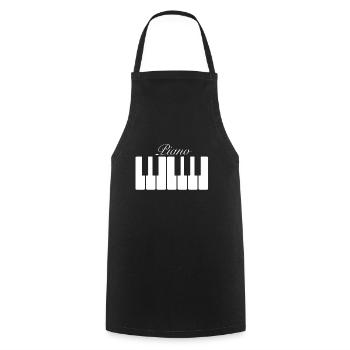 Piano piano musique classique - Tablier de cuisine - noir - Devant - AI Model Male 185 dark (185cm)