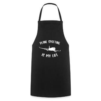 PLANE SPOTTER Planespotter Planespotting - Cooking Apron - black - Front - AI Model Male 185 dark (185cm)