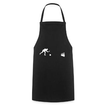 Bowling skittles bowling ball - Cooking Apron - black - Front - AI Model Male 185 dark (185cm)