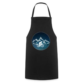 Bicycle cycling mountains - Cooking Apron - black - Front - AI Model Male 185 dark (185cm)