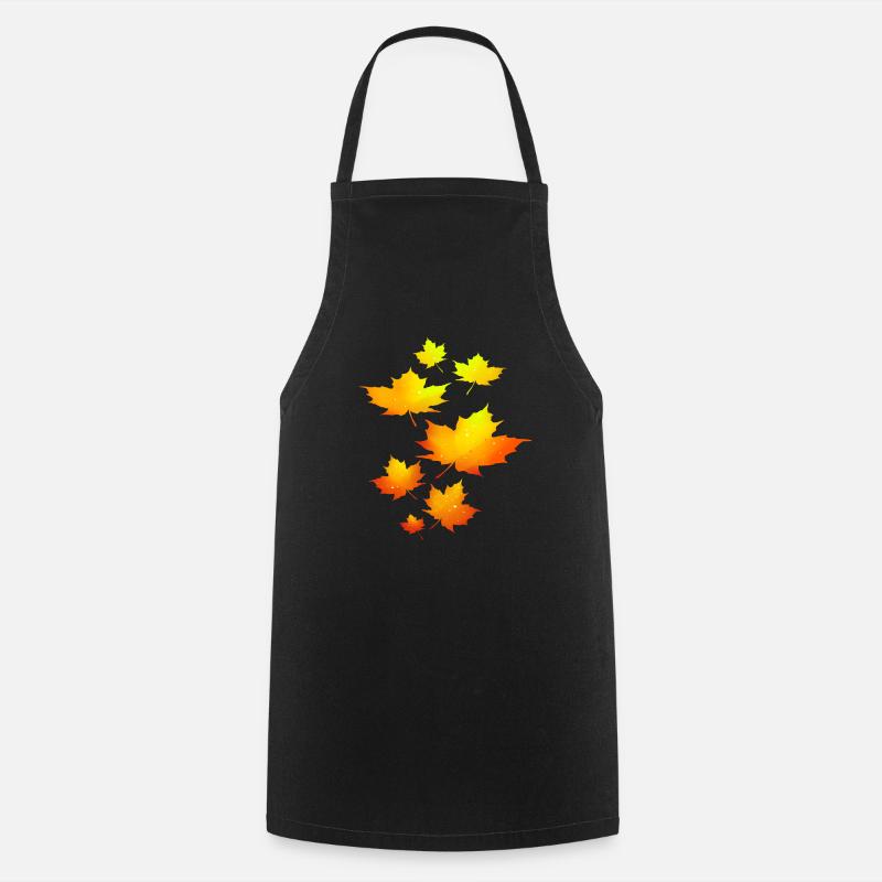 Herbst Blätter Blatt Laub Laubblätter - Kochschürze - Schwarz