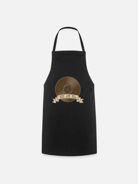Rock n roll Rock Rock and Roll Vinyle - Tablier de cuisine - noir